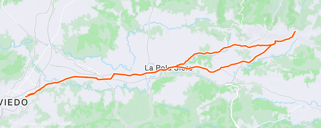 Map of the activity, Cycling