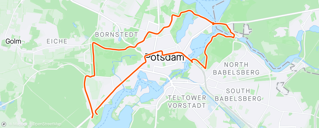 Map of the activity, Halbmarathon Potsdam