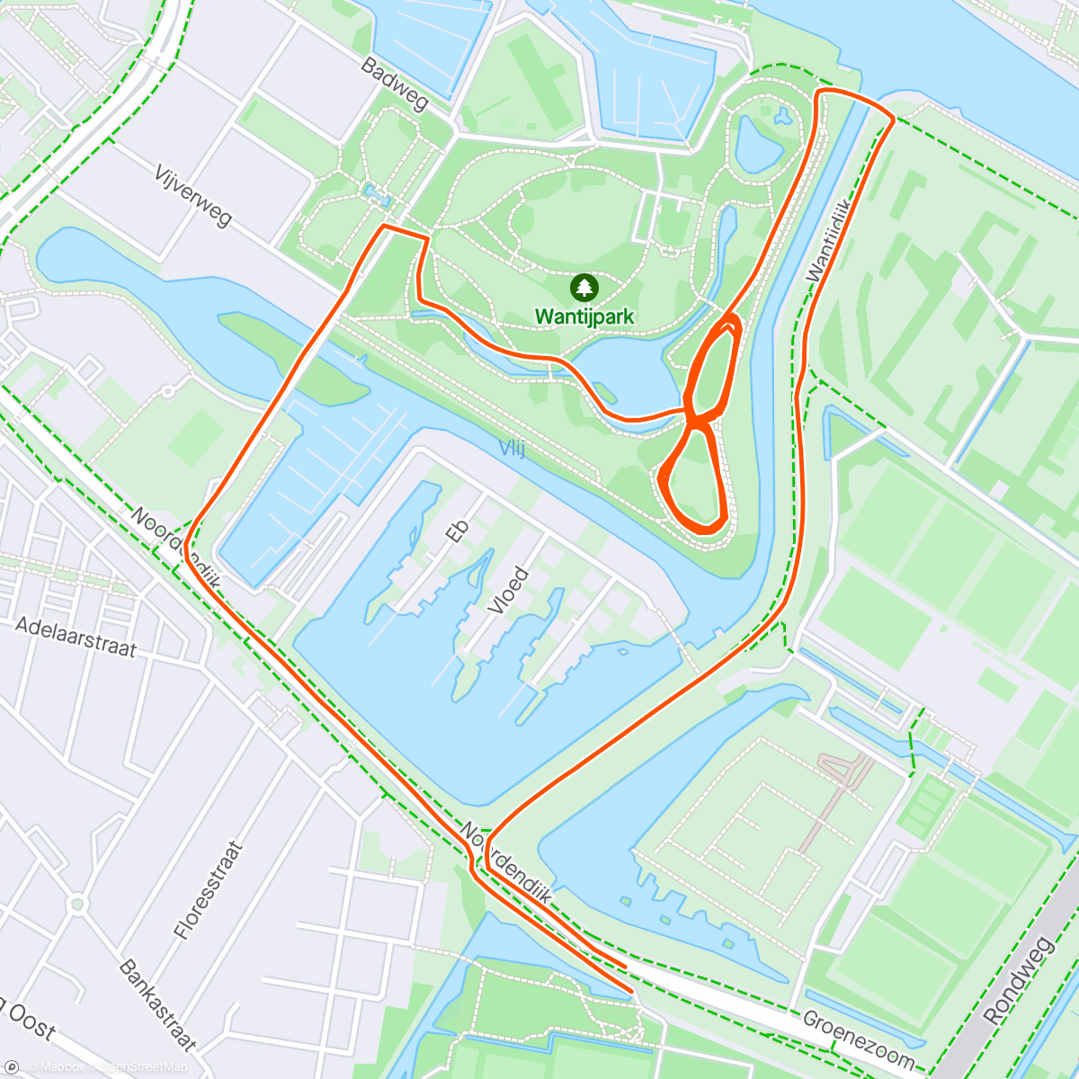 Map of the activity, Koppelloop Wantijpark