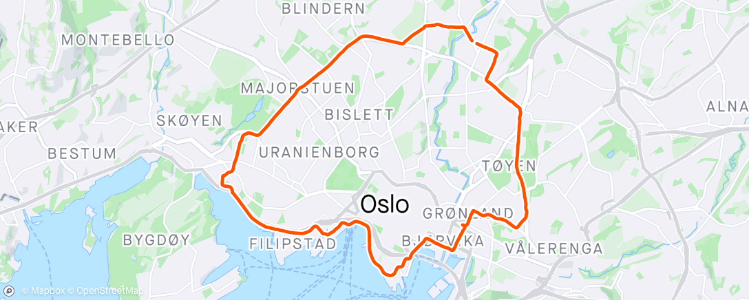 Map of the activity, Oslo rundt 🌇😎