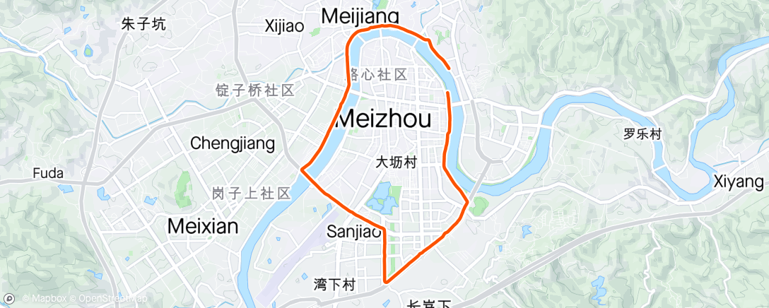 Map of the activity, 晨间跑步