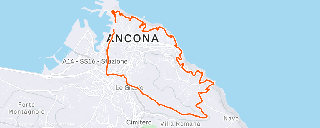 Map of the activity, Corsa pomeridiana