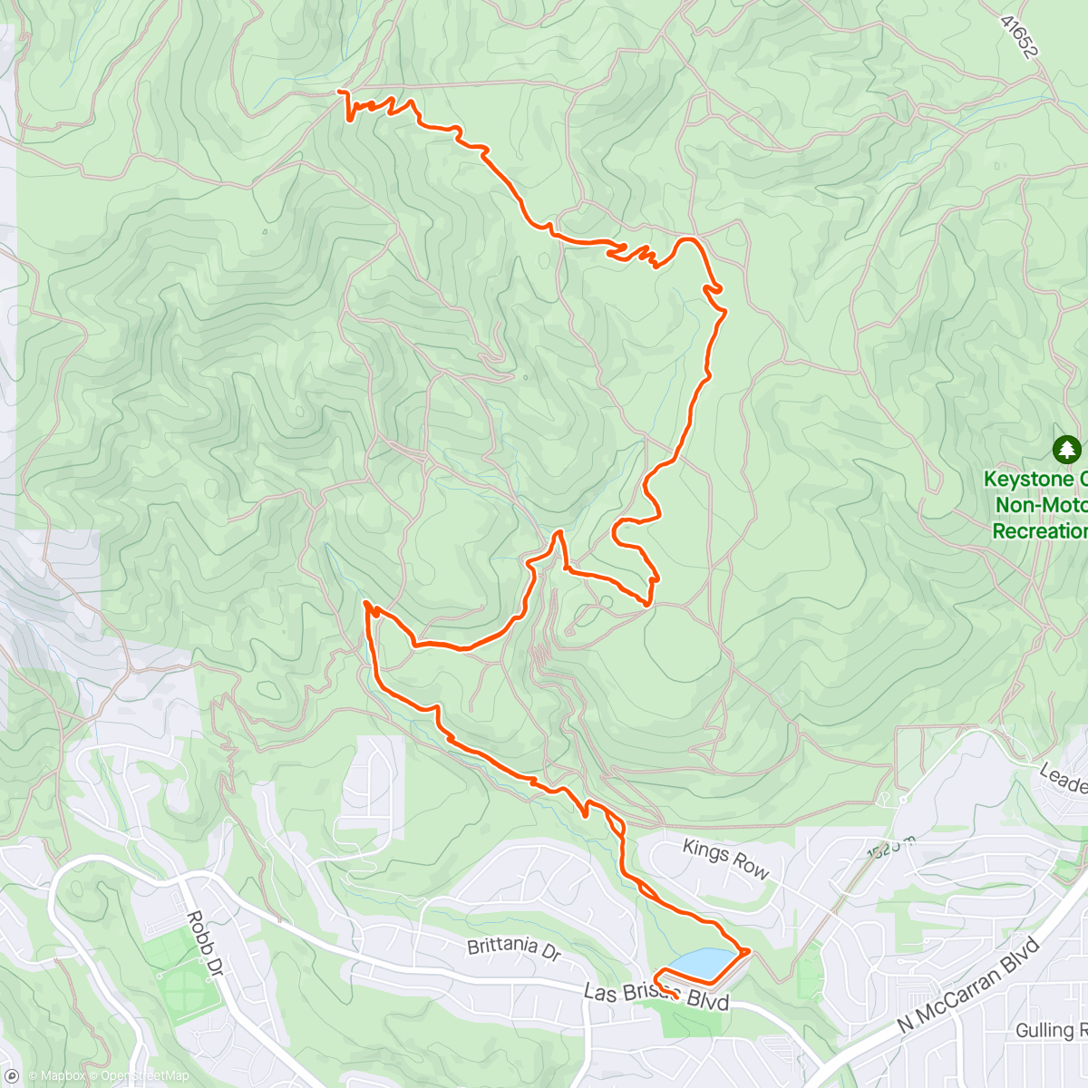 Map of the activity, Las Brisas to upper bench