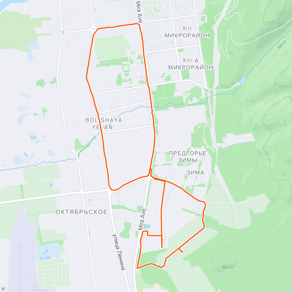 Map of the activity, 18/20/24 Run
