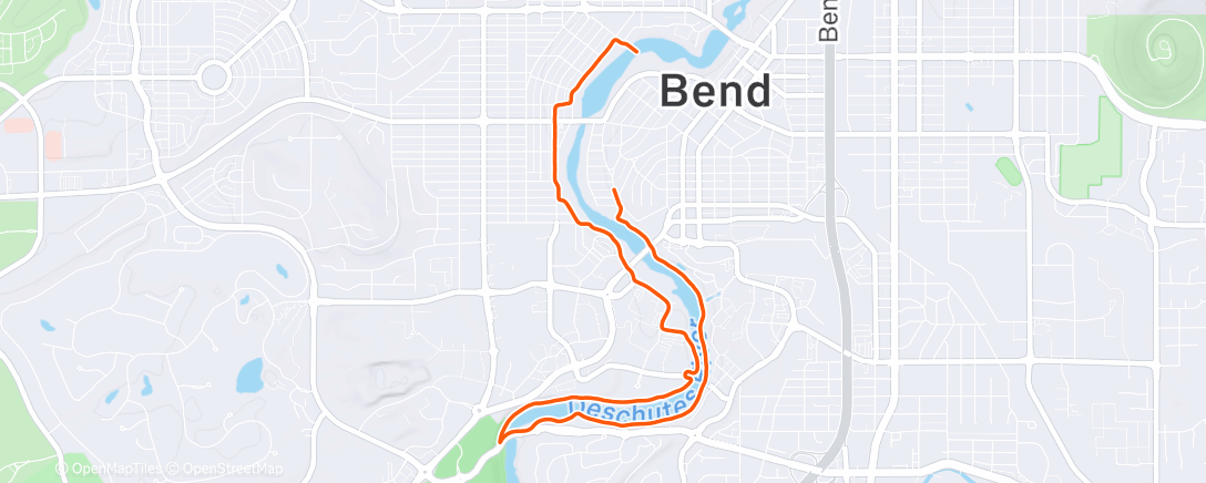 Map of the activity, Afternoon Run