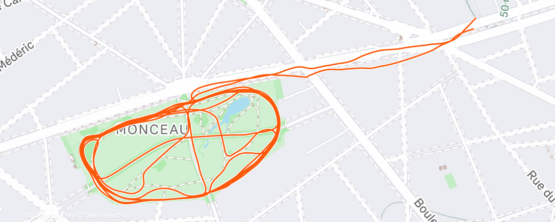 Map of the activity, Course à pied le matin