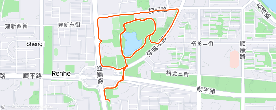 Map of the activity, 순의공원 조깅 #8