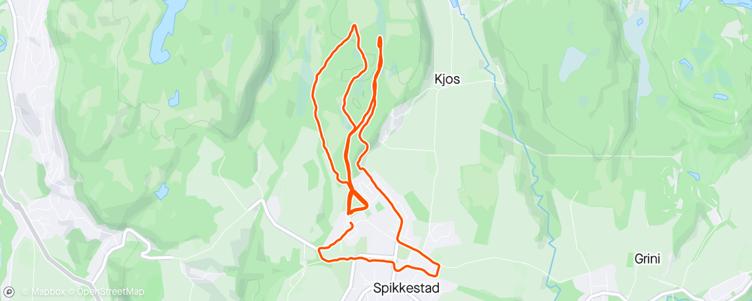 Map of the activity, Joggetur med 7 x 90/30s