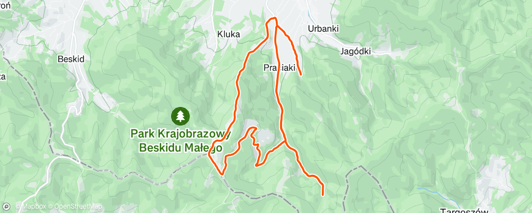 Map of the activity, Afternoon Run