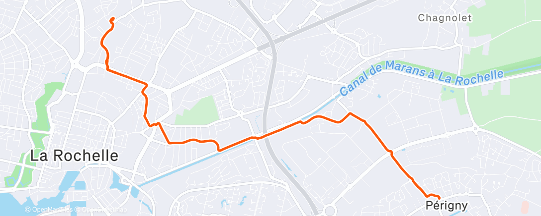 Карта физической активности (Sortie vélo en soirée)