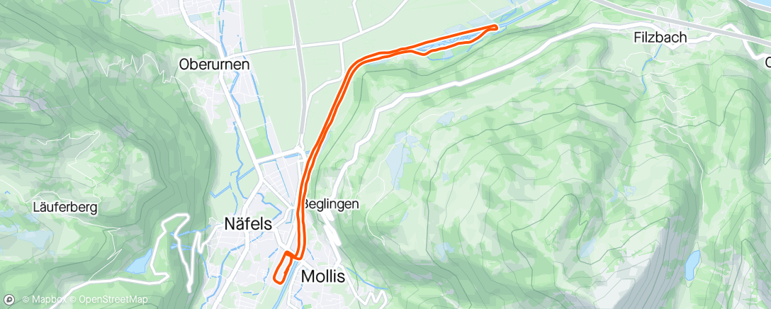 Map of the activity, Näfels, Linthkanal