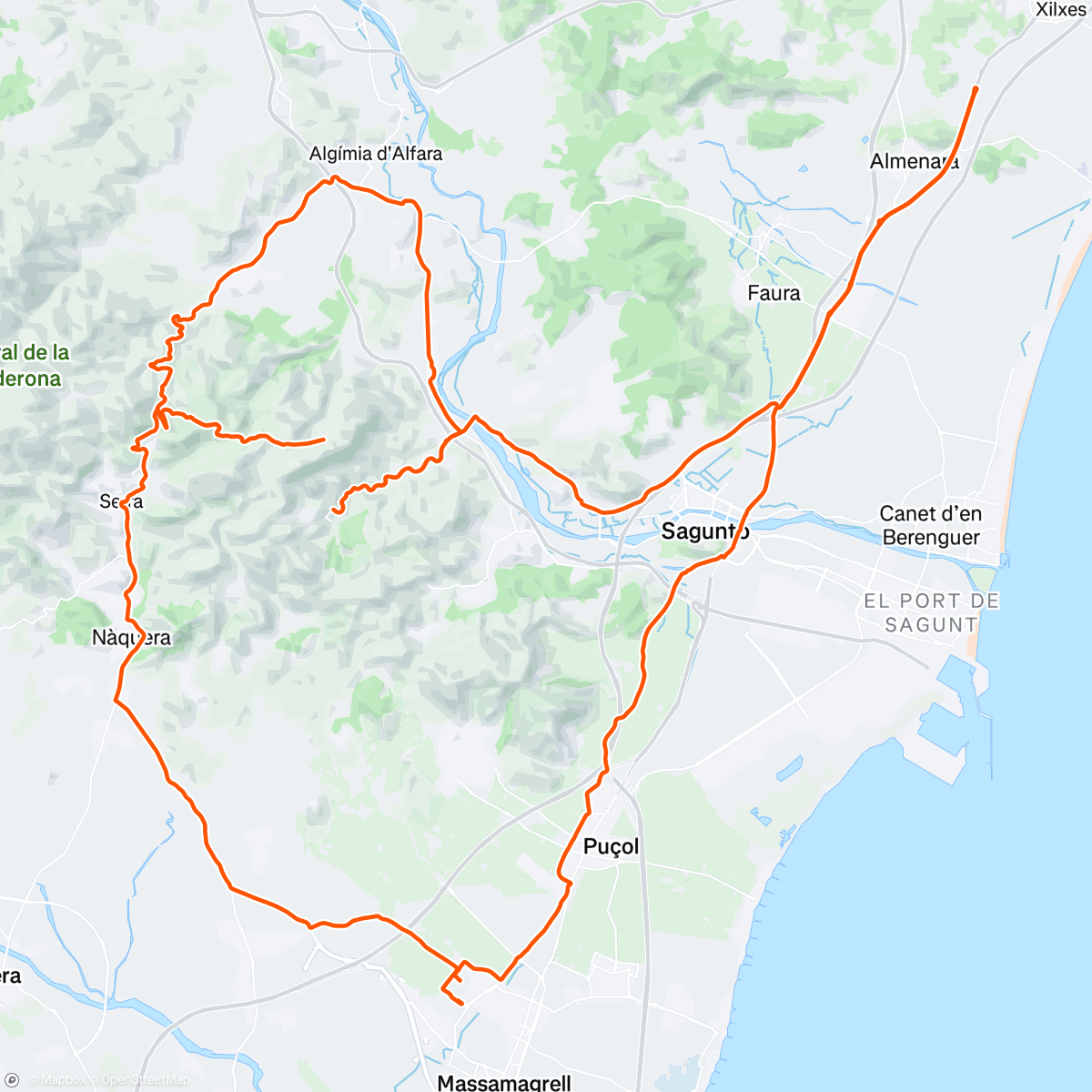 Map of the activity, Bicicleta por la mañana