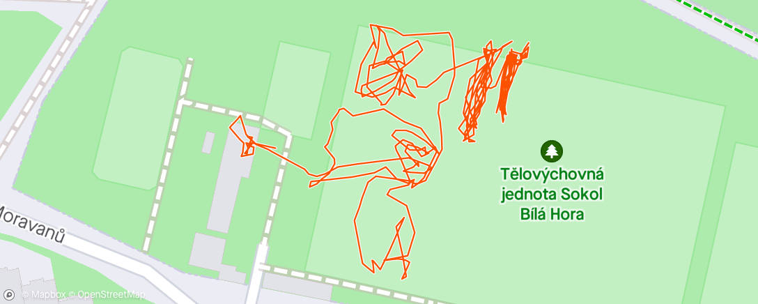 Map of the activity, Afternoon Football (Soccer)