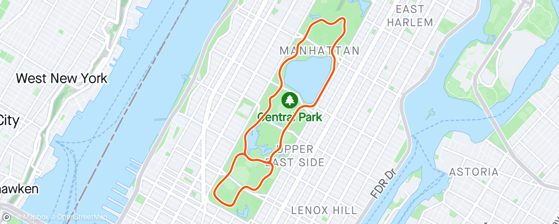 Map of the activity, Zwift - Tempo Over-Under in New York