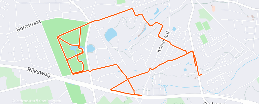 Map of the activity, Middagloop