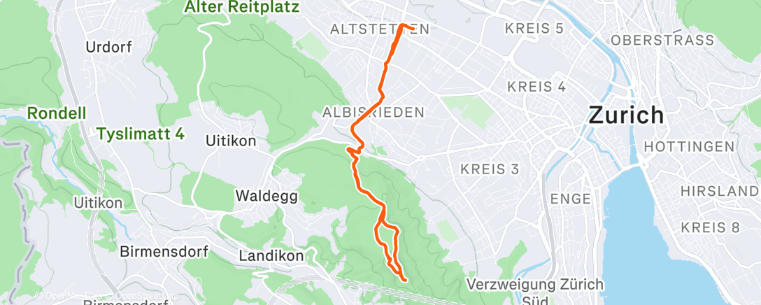 Карта физической активности (Morning Trail Run)