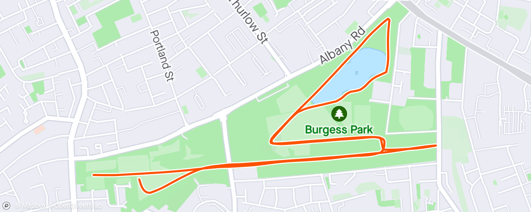 Map of the activity, Burgess Parkrun