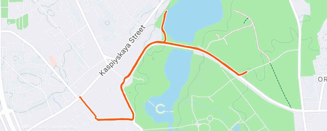 Map of the activity, Afternoon Run