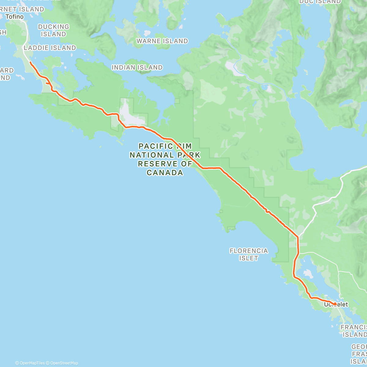 Map of the activity, Ukee and back