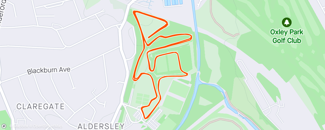 Map of the activity, Bham League Aldersley -35th