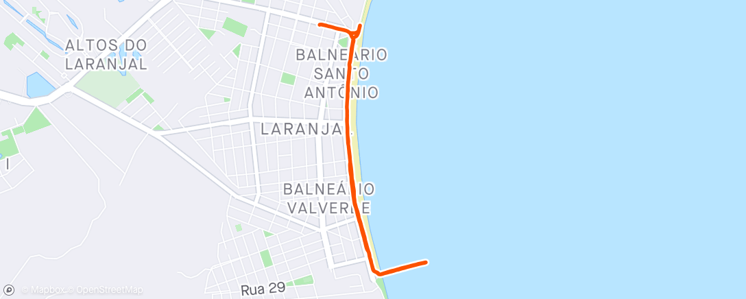 Карта физической активности (Laranjal: Corrida + Caminhada)