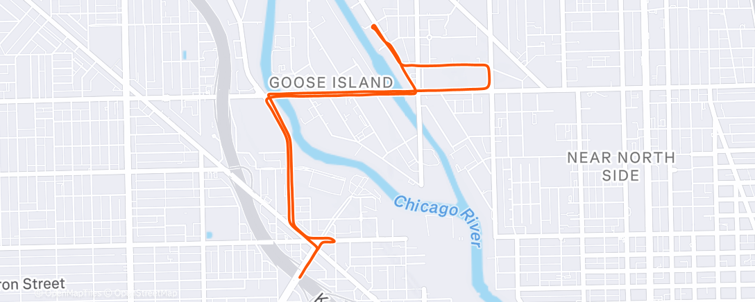 Map of the activity, Afternoon Run