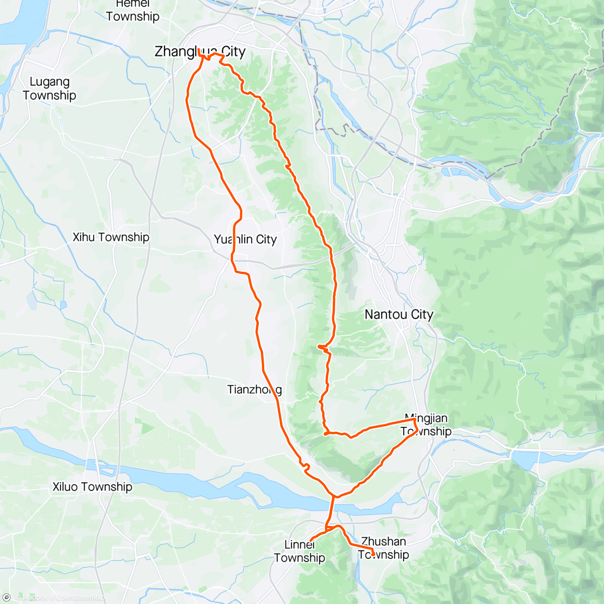 Mapa da atividade, 午後騎乘