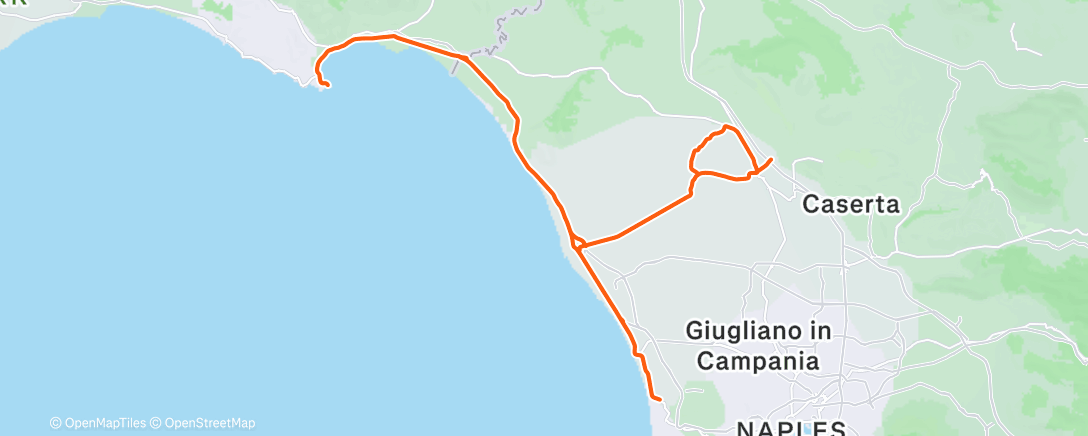 Map of the activity, Pedalata mattutina