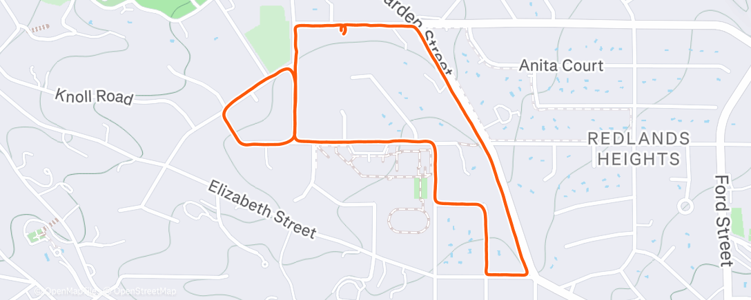 Map of the activity, Evening Trail Run
