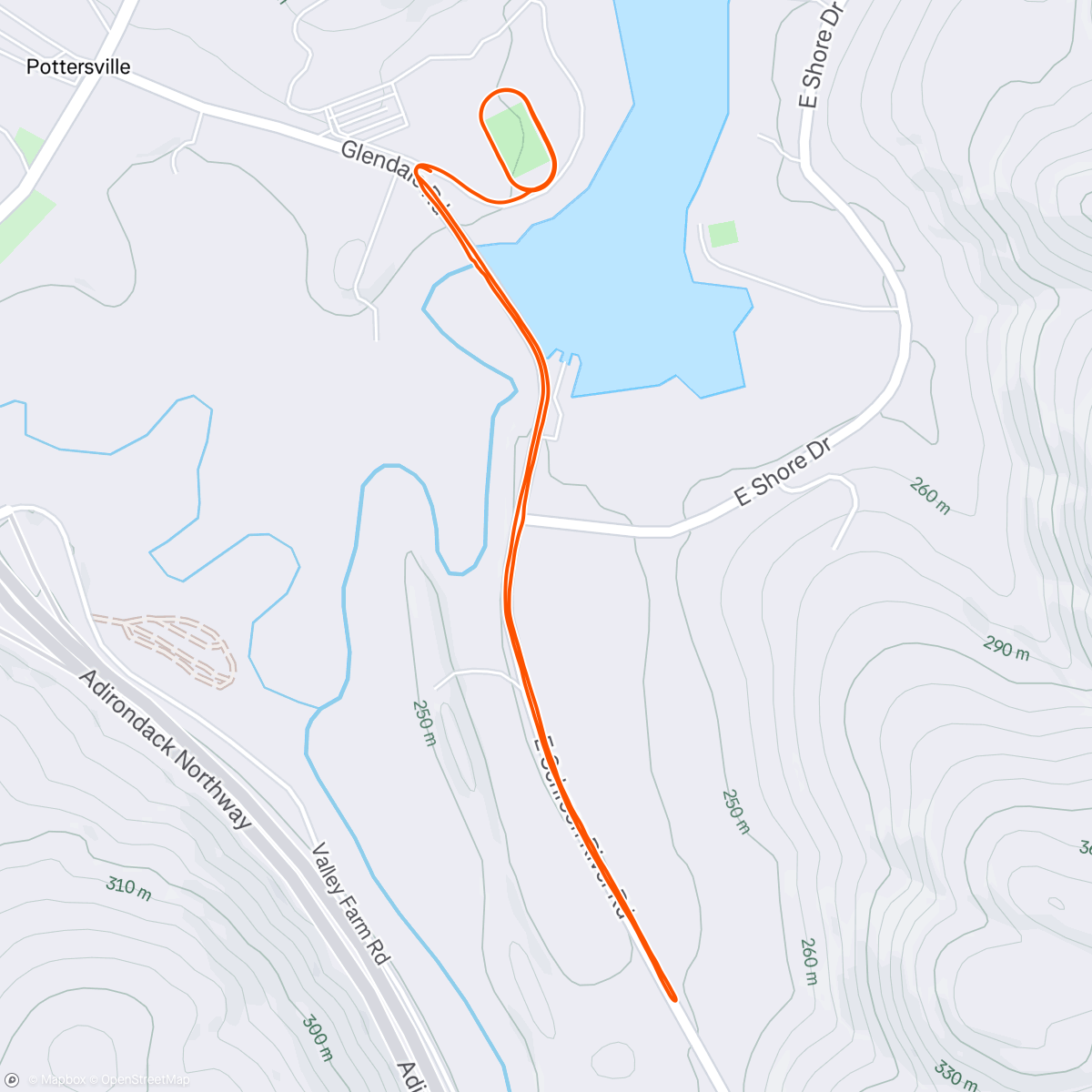 Map of the activity, Evening Run