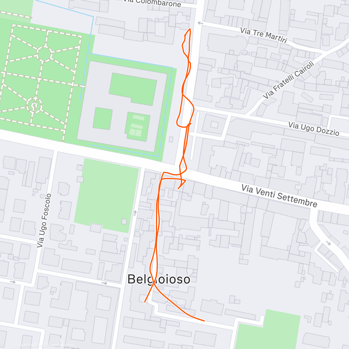 Map of the activity, Belgioioso - 🔋 48 Wh