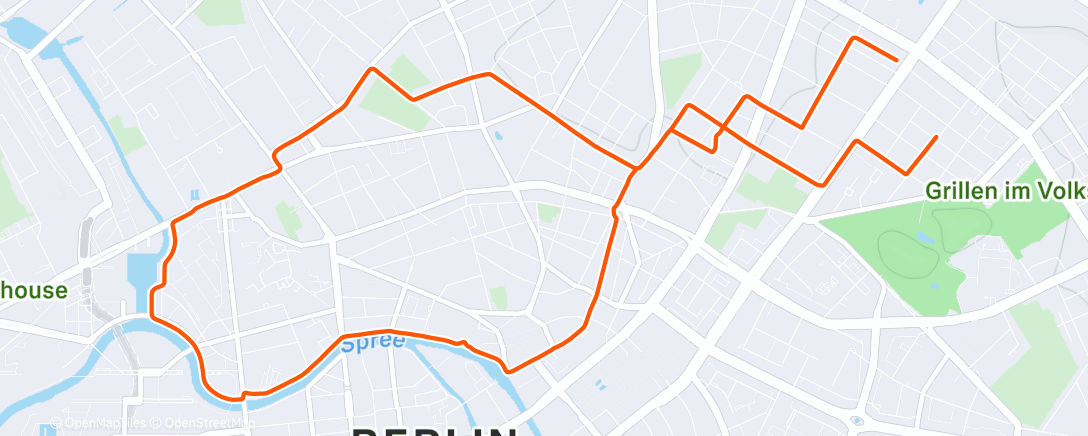 Map of the activity, Lauf am Morgen