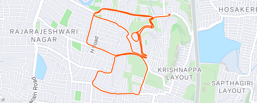 Map of the activity, Thursday Hill Repeats - 11K