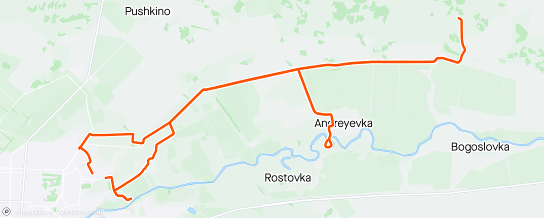 Map of the activity, Андреевка - Андреевский