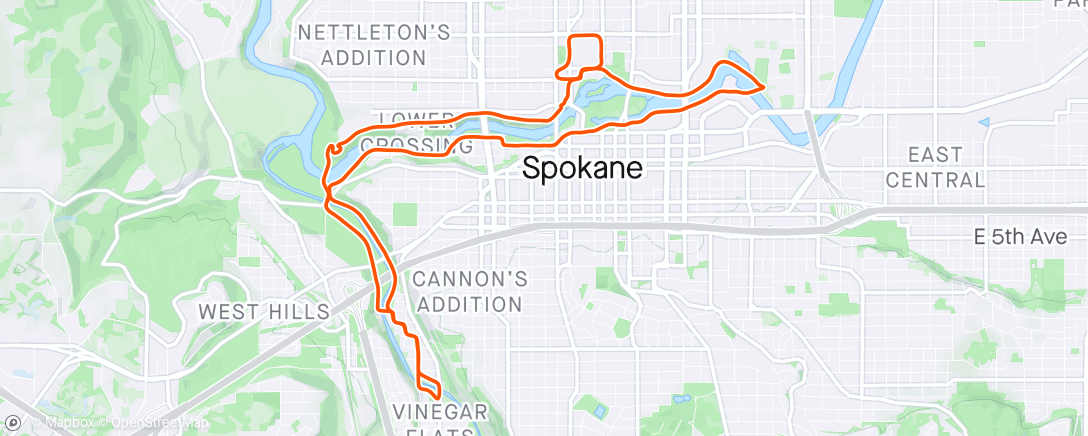 Map of the activity, SDP Night 5K edition