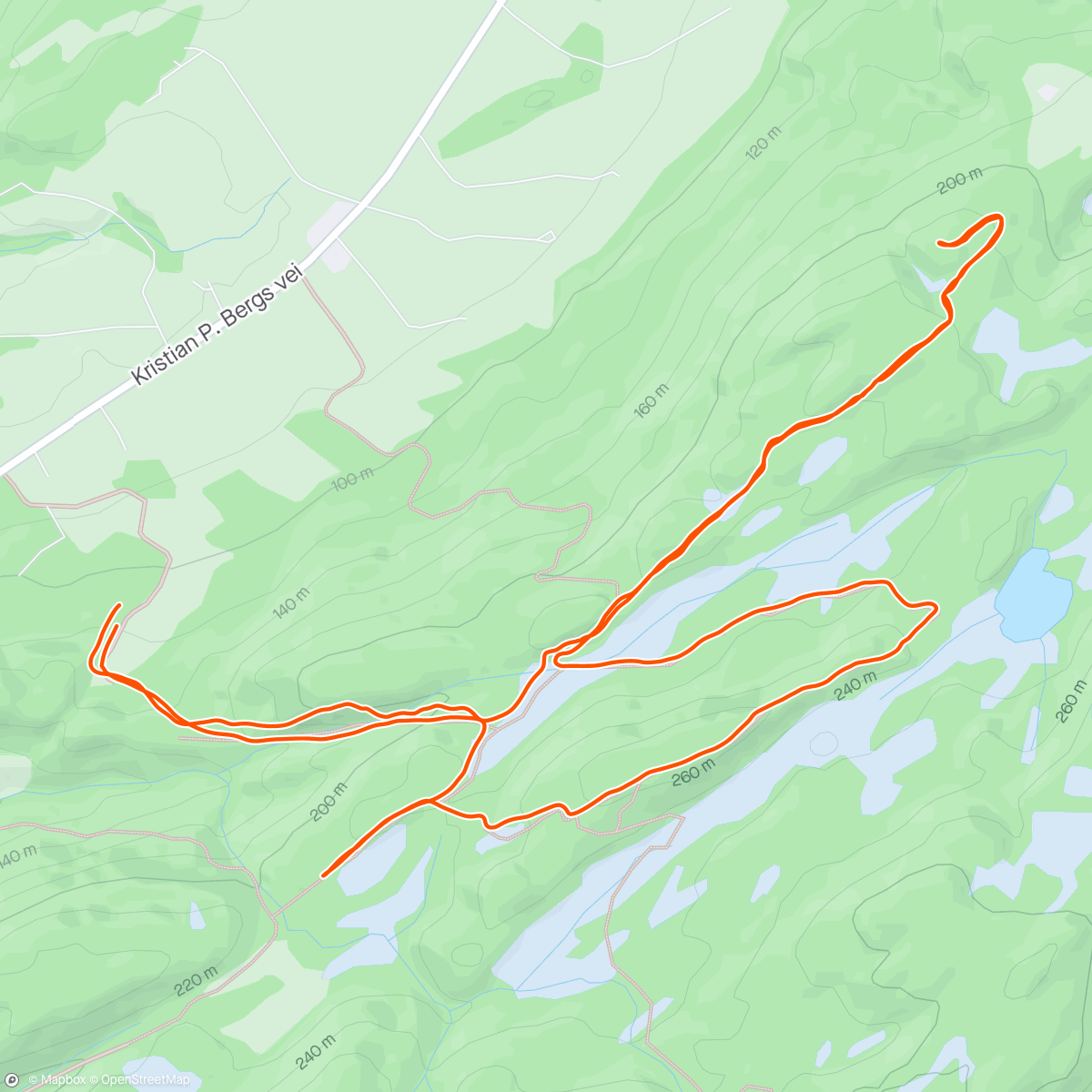 Map of the activity, Terrengtur