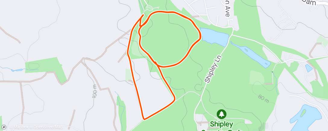 Map of the activity, Shipley Country Park ParkRun