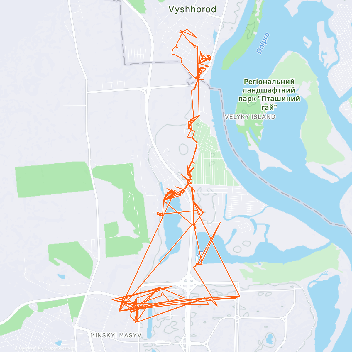 Map of the activity, '25 Closure Rocinante Ride