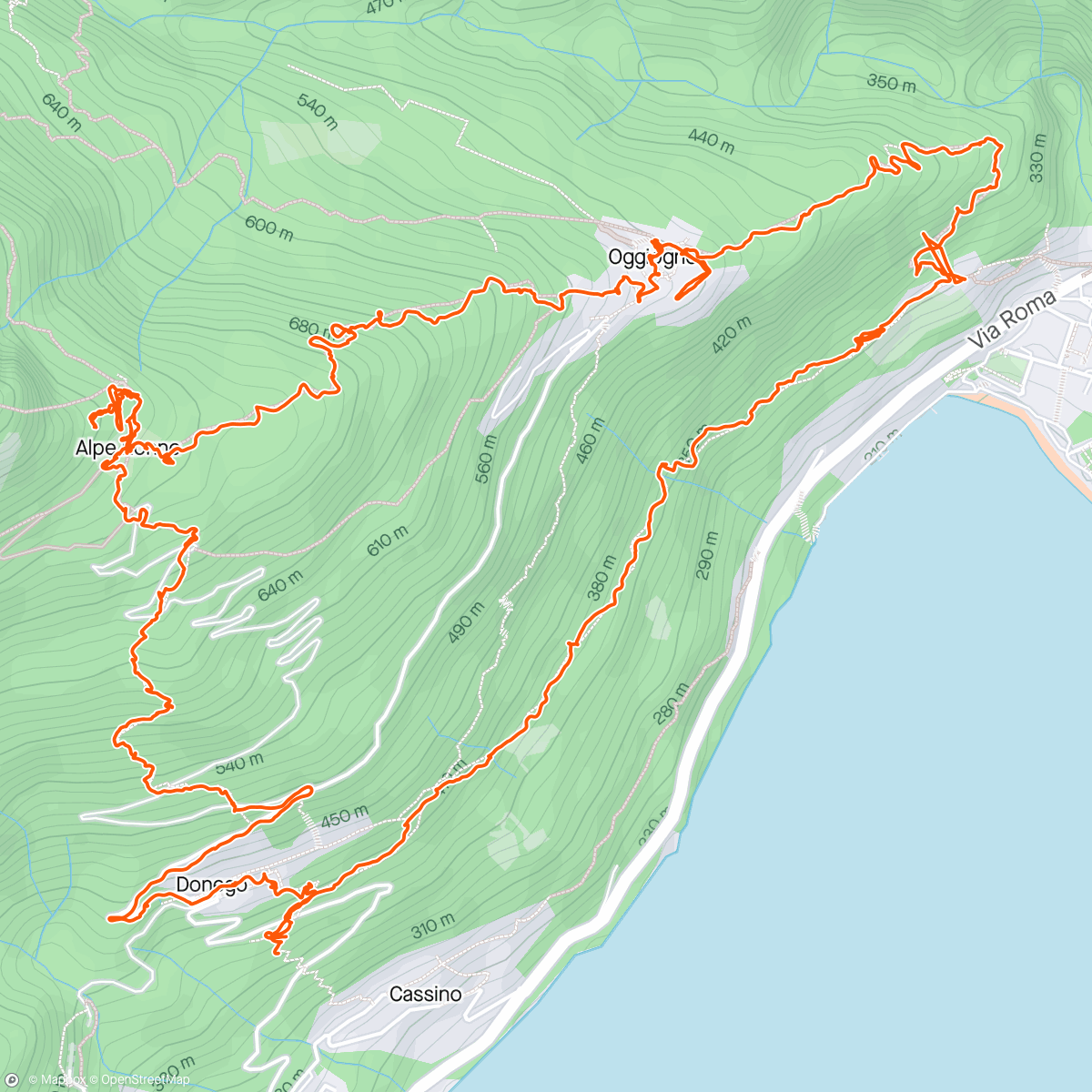 Karte der Aktivität „Wanderung zur Alpe Ronno, mit Michi, Nico und Biggi”