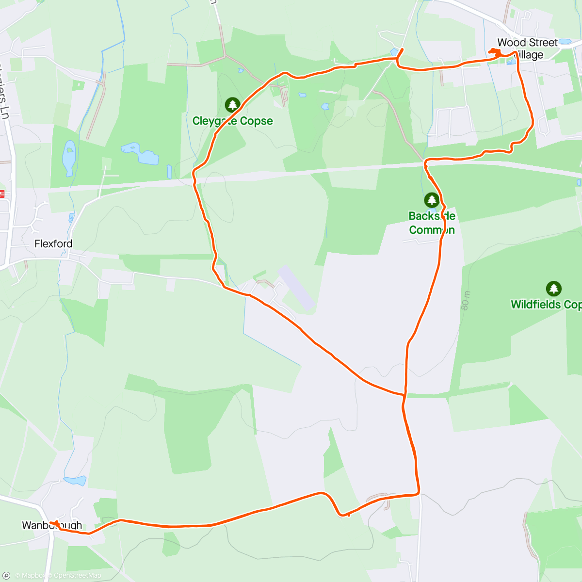 Map of the activity, Sunday spin to the boozer with the ladies