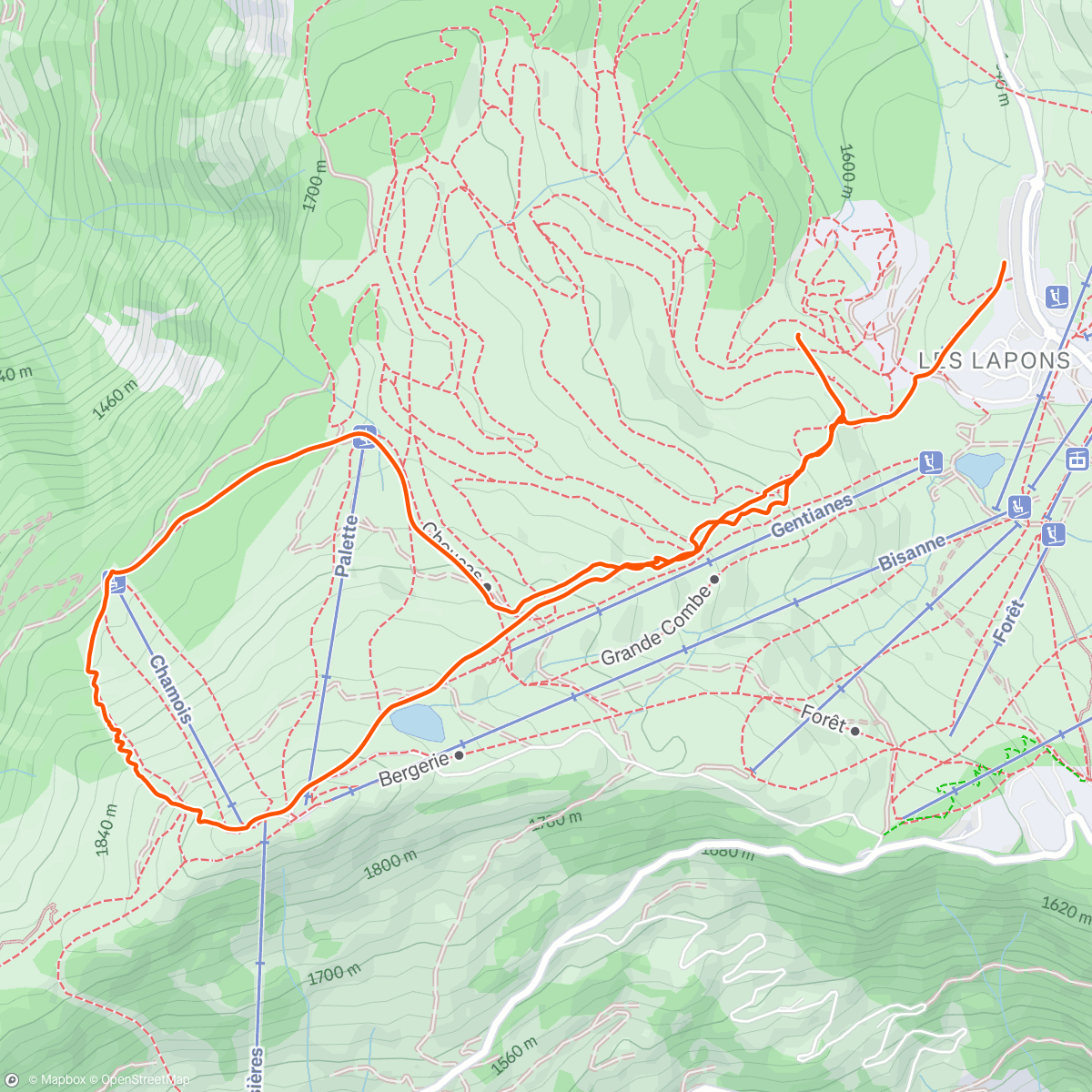 Map of the activity, La première sortie ski de l'année !