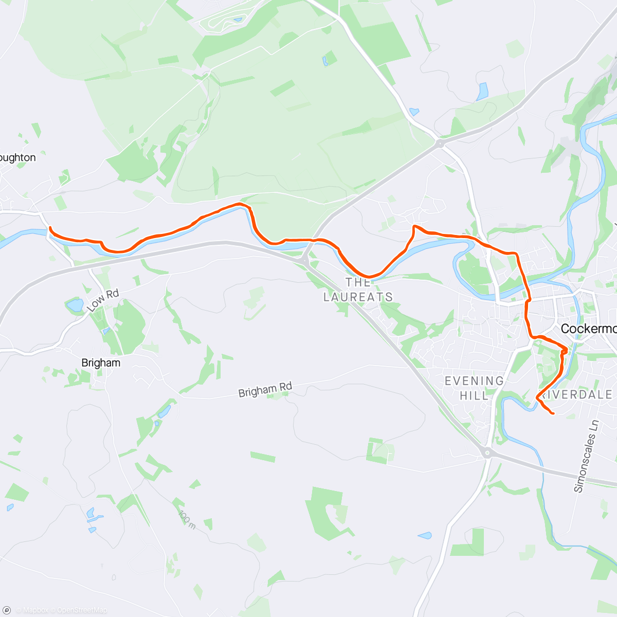Map of the activity, Broughton Bridge + back