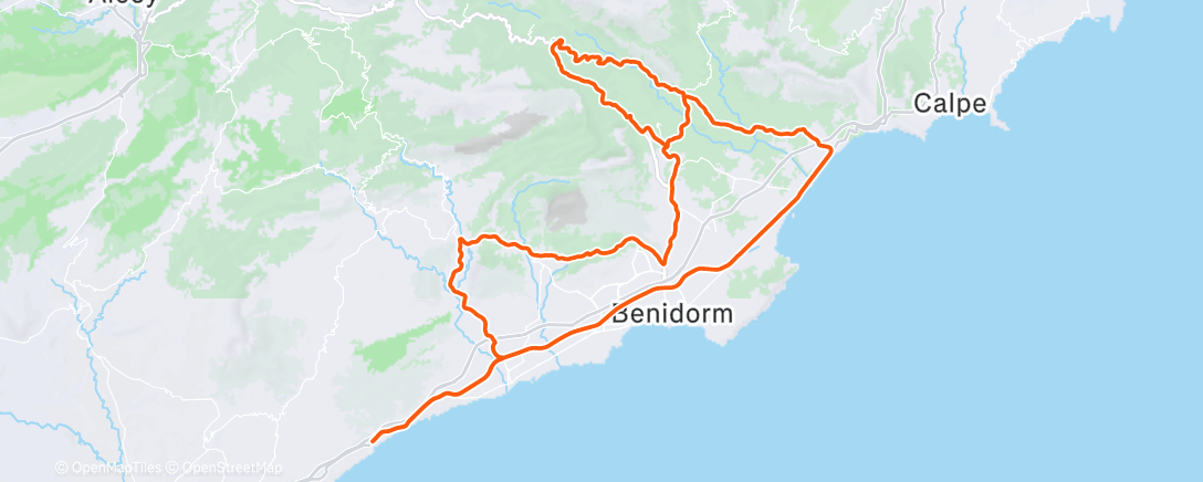 Map of the activity, Pedalata mattutina