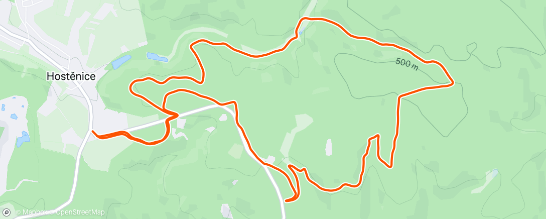 Mapa de la actividad (Hostěnice sněhem)