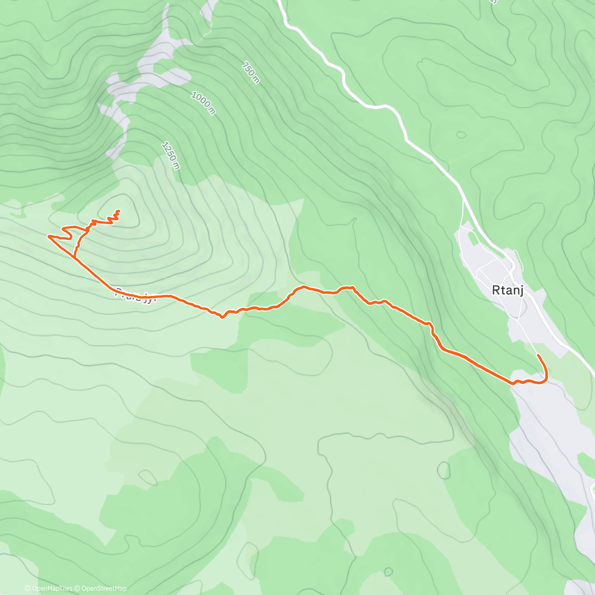 Map of the activity, Rtanj SkySnow