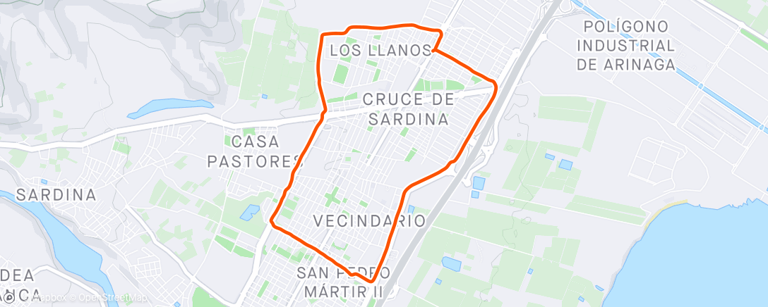 Map of the activity, Carrera de tarde