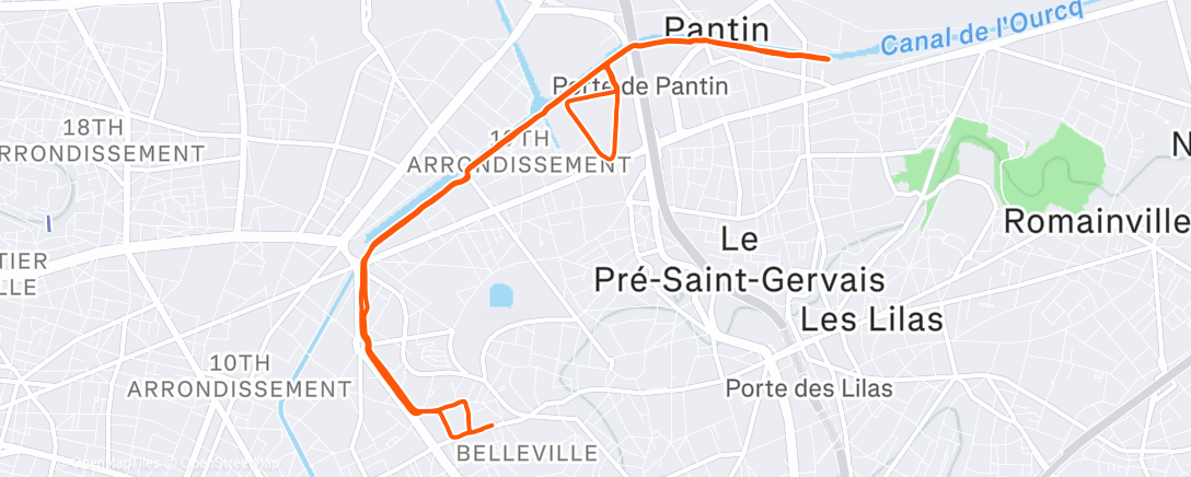 Map of the activity, Zone 2 (pace) + 6 strides 🥶
