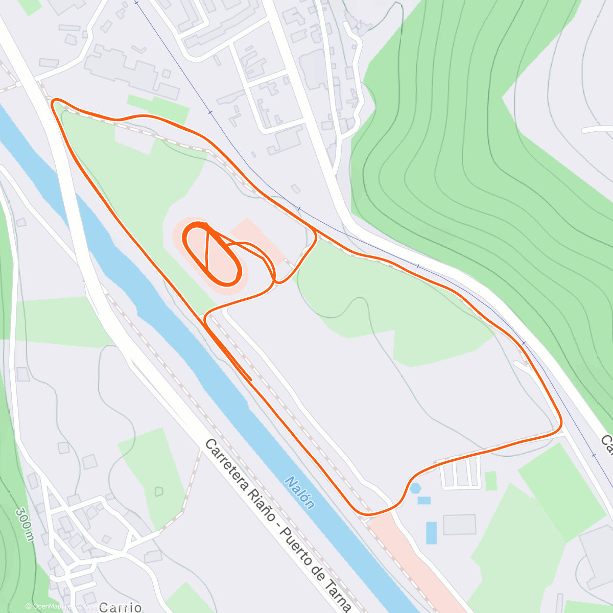 Map of the activity, Carrera de tarde