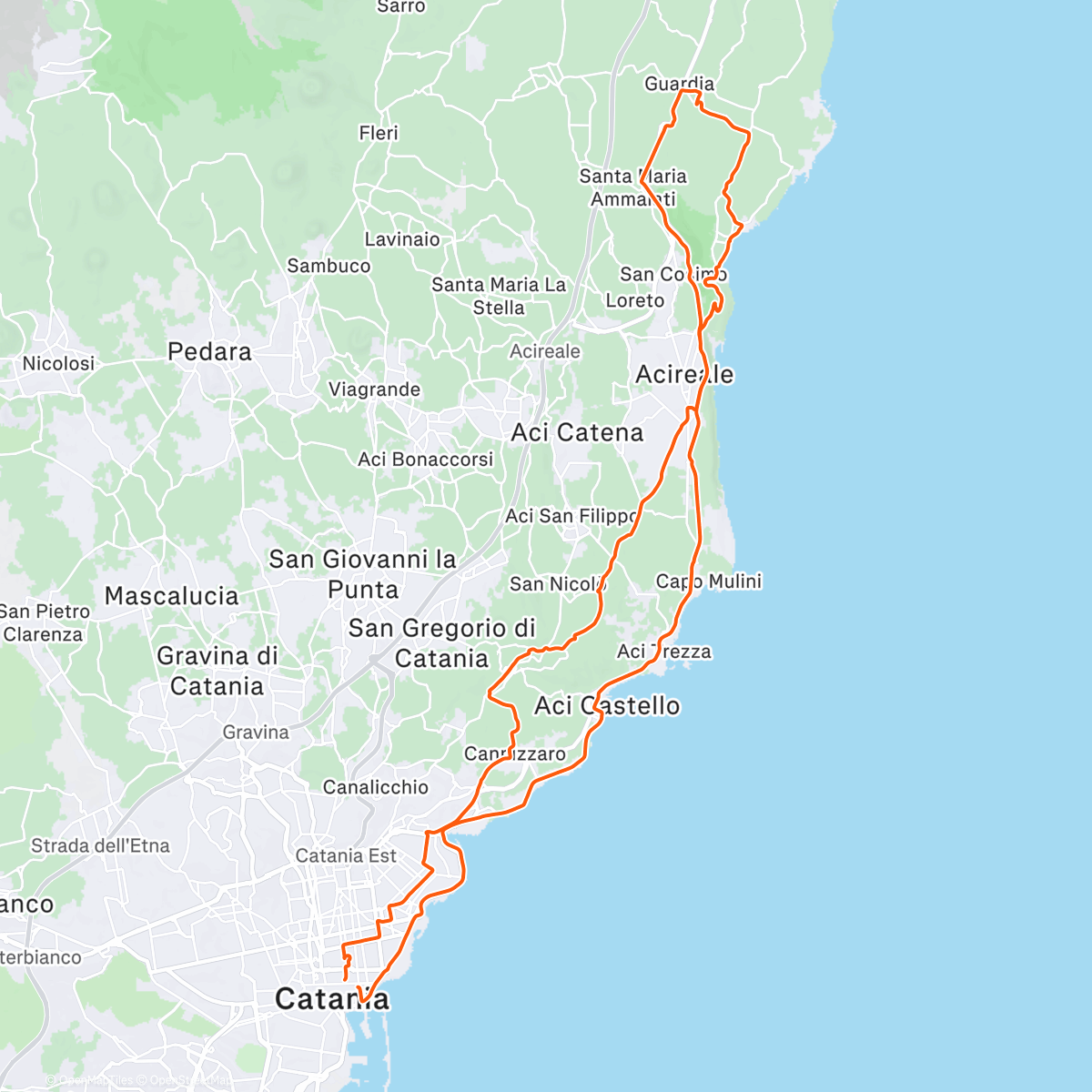 Map of the activity, Fahrt am Meer