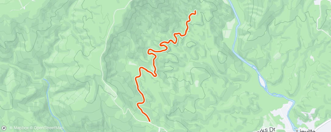 Map of the activity, Afternoon Run